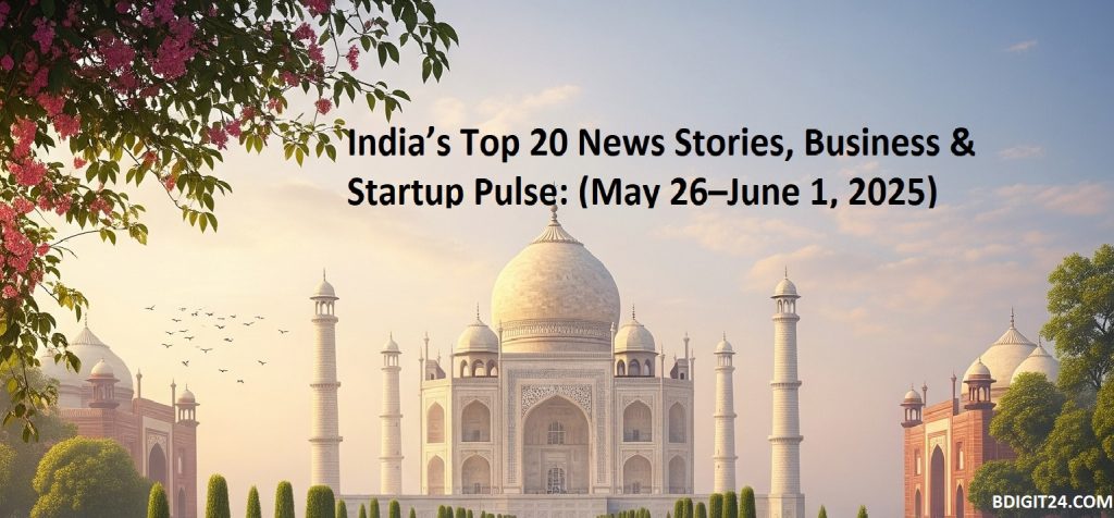 India’s Top 20 News Stories, Business & Startup Pulse: (May 26–June 1, 2025)